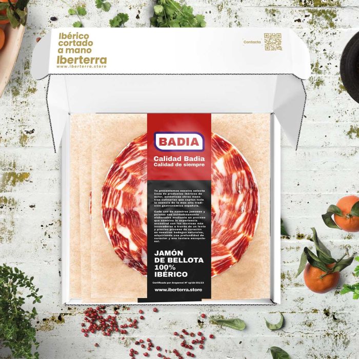 Jamon de bellota 100% ibérico Badia loncheado a cuchillo oferta