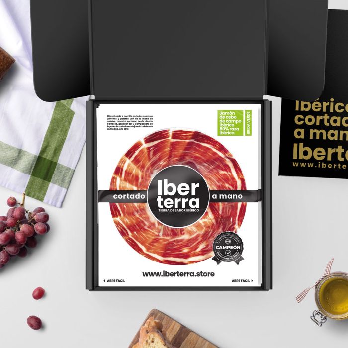 Jamón ibérico cebo de campo en oferta. Loncheado a cuchillo Gratis