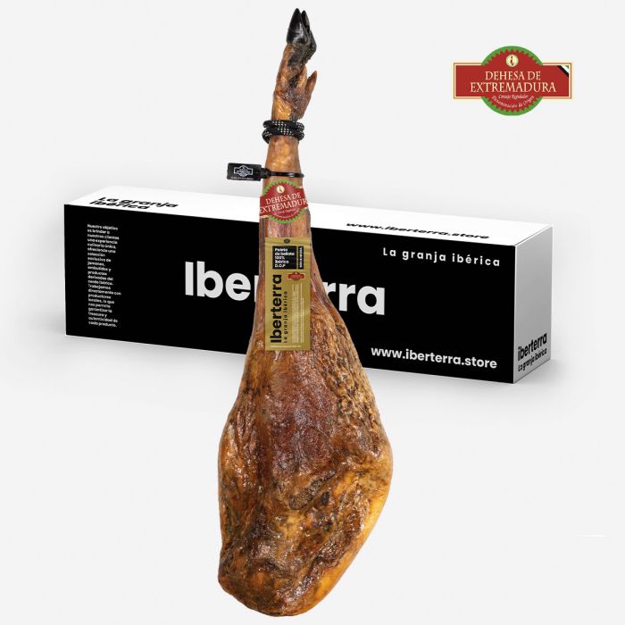 Jamón de bellota 100% ibérico D.O.P Dehesa de Extremadura Iberterra al plato