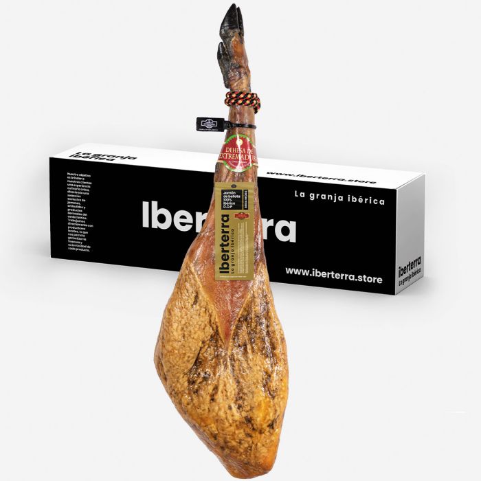 Jamón de bellota 100% ibérico D.O.P Dehesa de Extremadura Iberterra al plato